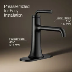 Single-handle bathroom sink faucet, 0.5 gpm