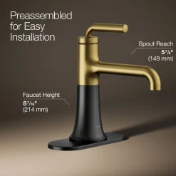Single-handle bathroom sink faucet, 0.5 gpm