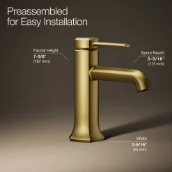 Single-handle bathroom sink faucet, 1.2 gpm