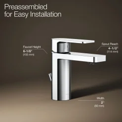 Single-handle bathroom sink faucet, 1.0 gpm