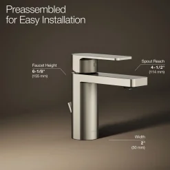 Single-handle bathroom sink faucet, 1.0 gpm