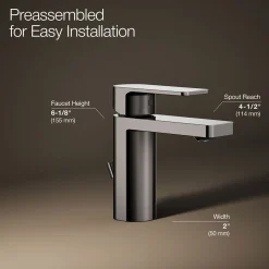 Single-handle bathroom sink faucet, 1.0 gpm