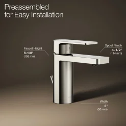 Single-handle bathroom sink faucet, 1.0 gpm