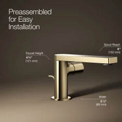 Single-handle bathroom sink faucet with Cylindrical handle, 1.2 gpm