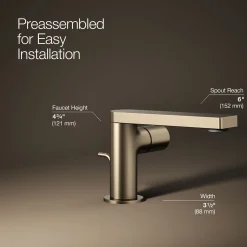 Single-handle bathroom sink faucet with Cylindrical handle, 1.2 gpm
