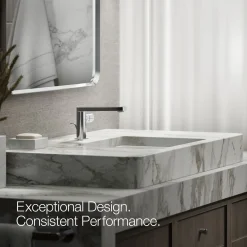 Single-handle bathroom sink faucet with Cylindrical handle, 1.2 gpm