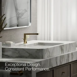 Single-handle bathroom sink faucet with Cylindrical handle, 1.2 gpm
