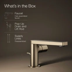 Single-handle bathroom sink faucet with Cylindrical handle, 1.2 gpm
