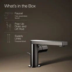 Single-handle bathroom sink faucet with Cylindrical handle, 1.2 gpm