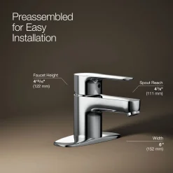 Single-handle bathroom sink faucet, 1.2 gpm