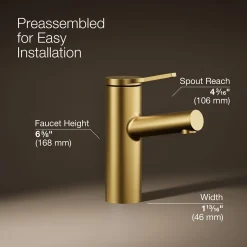 Single-handle bathroom sink faucet, 1.2 gpm