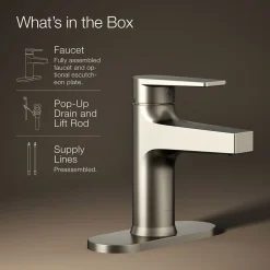 Single-handle bathroom sink faucet, 1.2 gpm