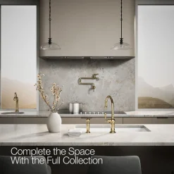Single-handle kitchen sink faucet with two-function sprayhead
