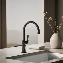 Single-handle kitchen sink faucet