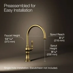 Single-handle kitchen sink faucet