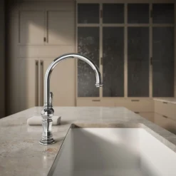 Single-handle kitchen sink faucet