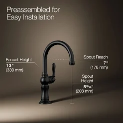 Single-handle kitchen sink faucet