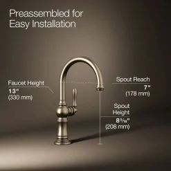 Single-handle kitchen sink faucet