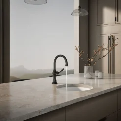 Single-handle kitchen sink faucet