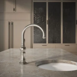 Single-handle kitchen sink faucet