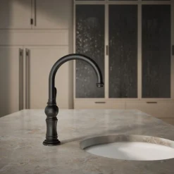 Single-handle kitchen sink faucet
