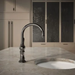 Single-handle kitchen sink faucet
