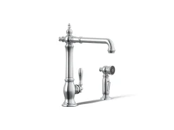 Single-handle kitchen sink faucet with side sprayer