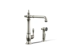 Single-handle kitchen sink faucet with side sprayer