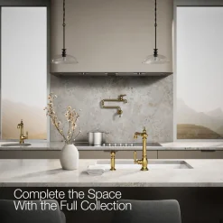 Single-handle kitchen sink faucet with side sprayer