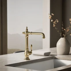 Single-handle kitchen sink faucet