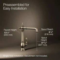 Single-handle kitchen sink faucet