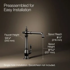 Single-handle kitchen sink faucet