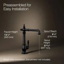 Single-handle kitchen sink faucet