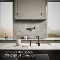 Single-handle kitchen sink faucet with side sprayer