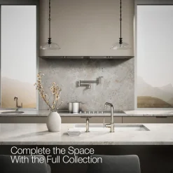 Single-handle kitchen sink faucet with side sprayer
