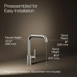 Single-handle kitchen sink faucet