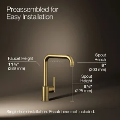 Single-handle kitchen sink faucet