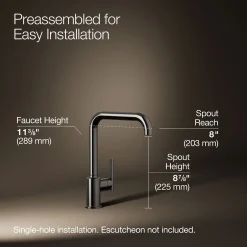 Single-handle kitchen sink faucet
