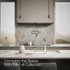 Single-handle kitchen sink faucet with two-function side sprayer
