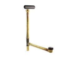 Slotted overflow brass bath drain