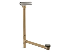 Slotted overflow brass bath drain