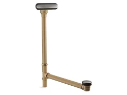 Slotted overflow brass bath drain