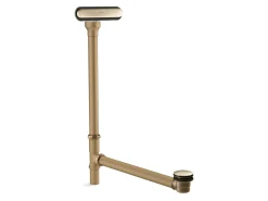 Slotted overflow brass bath drain