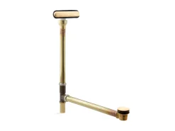 Slotted overflow brass bath drain