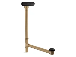 Slotted overflow brass bath drain