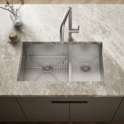 Smart Divide® 33" top-/undermount double-bowl kitchen sink