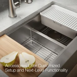 Smart Divide® 35-1/2” undermount double-bowl farmhouse workstation kitchen sink