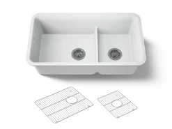 Smart Divide® 33-1/2" undermount double-bowl kitchen sink