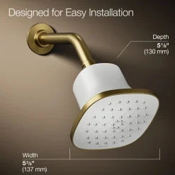 Square single-function filtered showerhead, 1.75 gpm