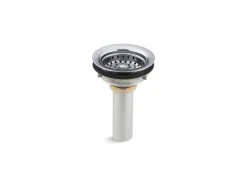 Stainless steel sink drain and strainer with tailpiece for 3-1/2" to 4" outlet
